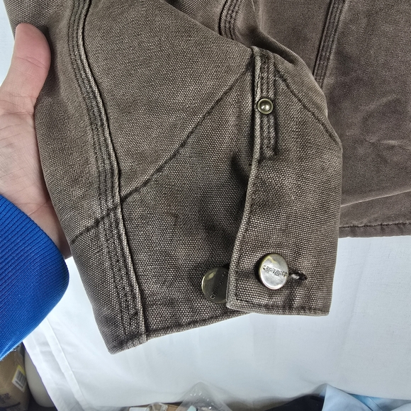 Carhartt Vintage Mens Large C02CHT Brown Chestnut Blanked Lined Chore Jacket - Picture 5 of 11